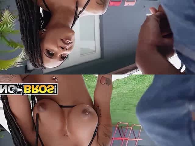 Cali Sweets Gets Oiled Up By Damion Dayski Before Sucking And Riding His Giant Cock