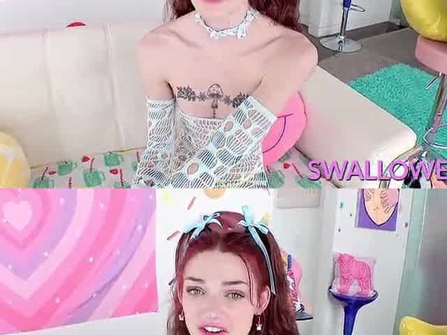 DRANK Tiny redhead swallows it all