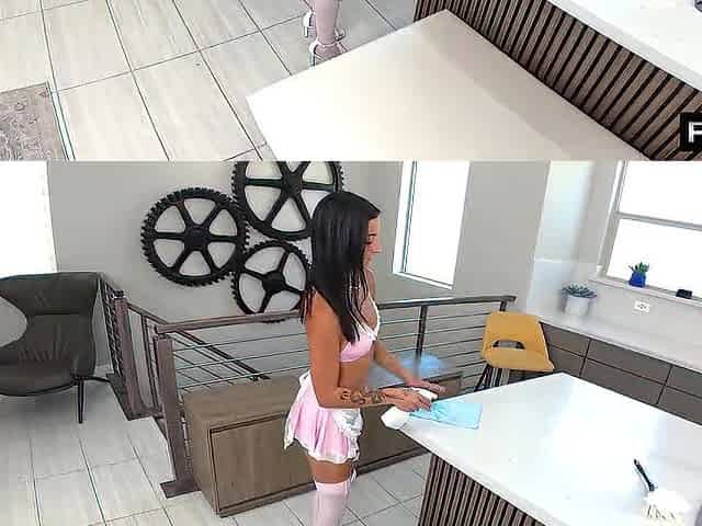 French Maid Uses Her Throat And Vagina To Clean Up Shlong