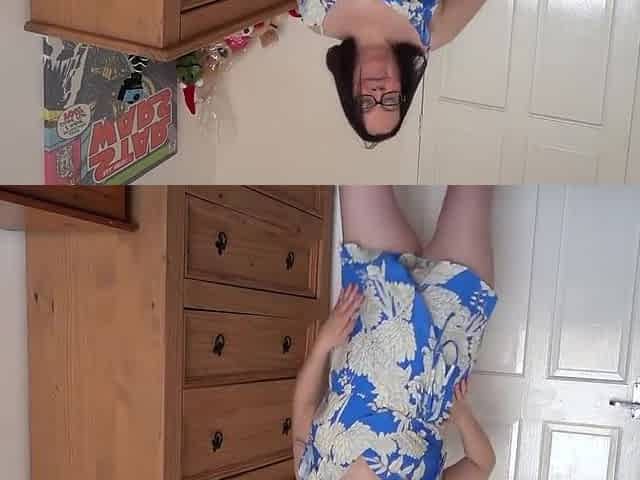 Dancing Striptease In Blue And White Playsuit