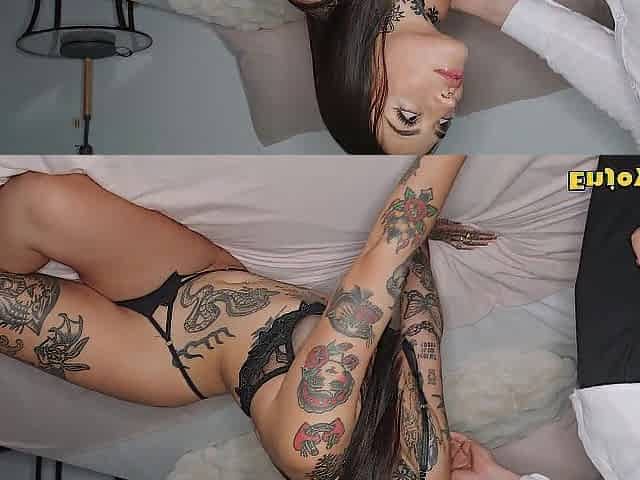 Sultry brunette hair Tabatha Craving is bj queen, 4k pornstar, model and doggy position romp female-dominator.