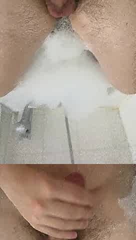 Fast cum in bathroom