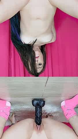Riding a Large Ebony Sex-toy Until I Squirt!