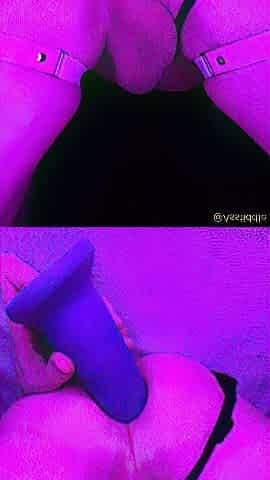 cute concupiscent femboy in haunch highs bounces on sex-toy