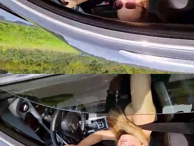 WANKING DURING THE TIME THAT DRIVING?! PERVERT HITCHHIKER BRAVELY CUMS IN THE CAR!