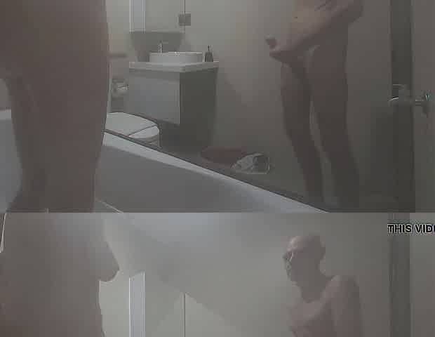 Playing with My Large Thick Dong as I See My Step Sister Shower