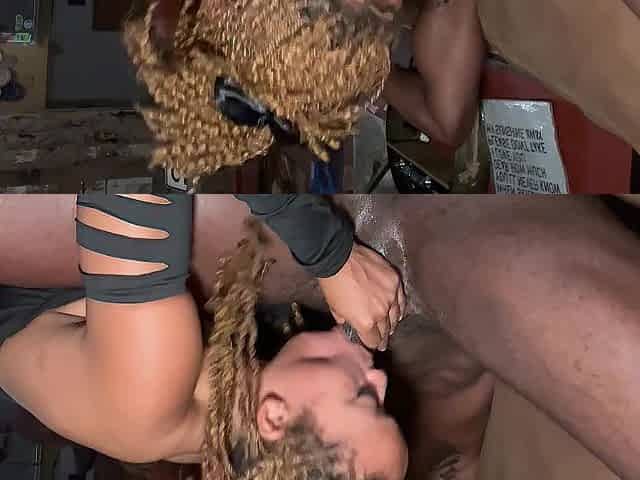 Sucking schlong and balls