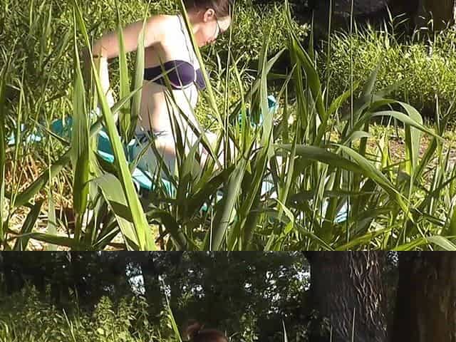 Bitch teen sunbathing private beach naked pussy masturbation doggy style satisfying herself without toys