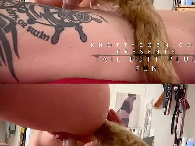 This babe ride me with a tail anal set in and I love it