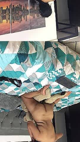 Hawt woman permeates herself with her sex-toy at her boss's abode