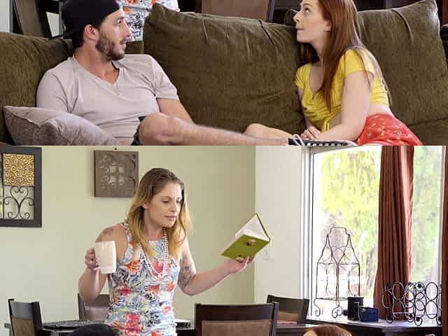 Horny redhead teen fuck big dick stepbro