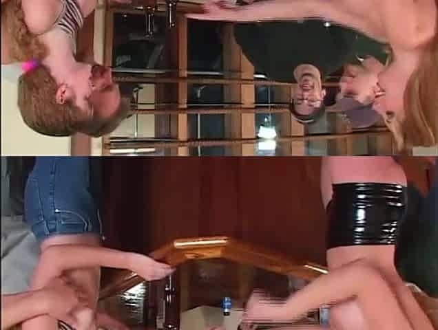 Breasty blond enjoys sex with chocolate on her large breasts