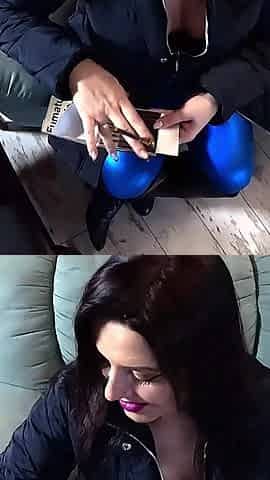 Smoking Blowjob, Cameltoe Tease & Double Cum on My Downjacket 331