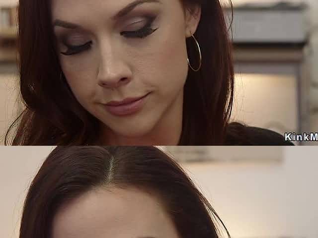 Lesbian boss spanks and fucks big-bosomed employee