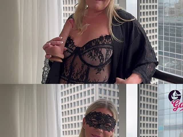 Masked Fiona Shows Gives JOI with a Bwc Dildo