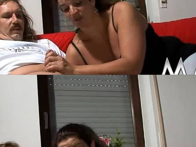Mature amateur BBW lady taking cock