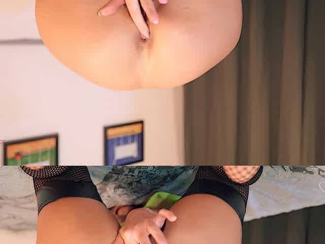Screw my constricted twat with toys in my butt