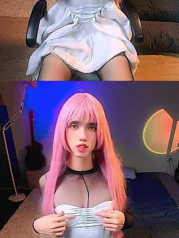 Lustful Femboy Princess Enjoys Her Fresh Anal Vibe, Teases Her Nipps and Eats Her Own Cum