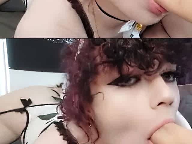 Gothic Femboy Cowgirl Compilation, Nuni Cums Hands Free