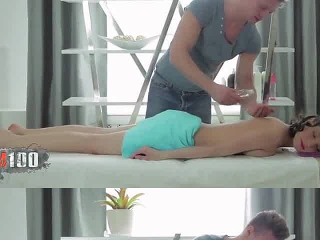 Hot Man Do A Massage To A Very Skinny Brunette