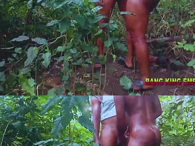 Aged Large Dong King Cure Addiction In The Bush With Black Mirabel