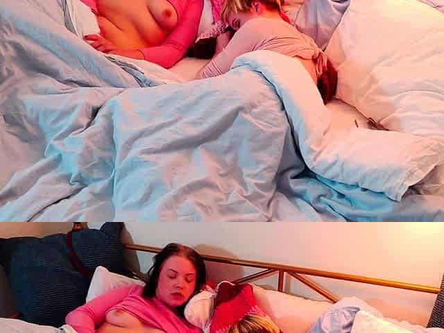 Blonde and Brunette Lesbians Share a Vibrator
