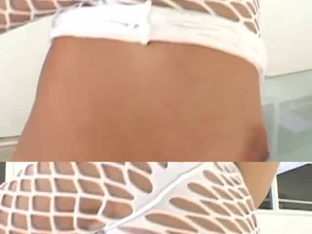 Brunette hair teen anal with DP
