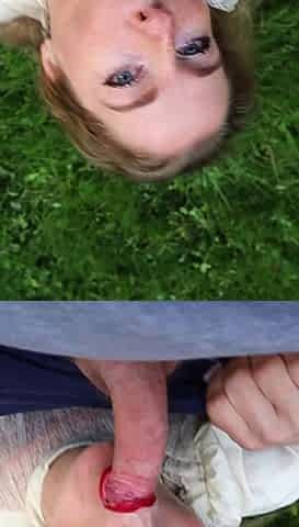 European amateur fucks a huge dick outdoors pov