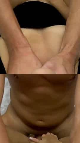 Teen fuck and cum doggystyle