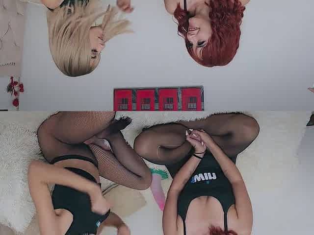 college harlots play with their feet and compete to watch who gets the superlatively good footjob