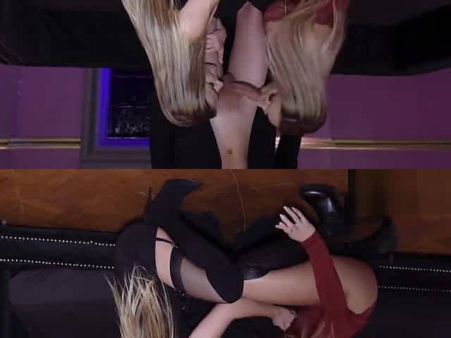Two babes in thigh high boots take a ffm threesome pussy and ass fuck