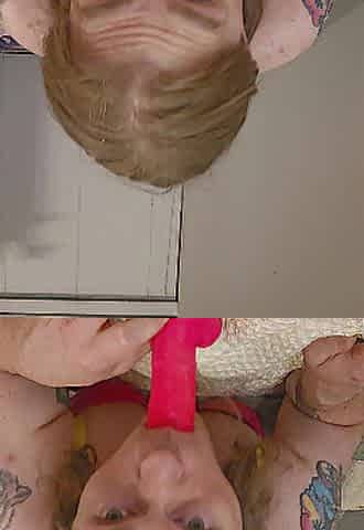 Sissy whore sucks and screws a sextoy