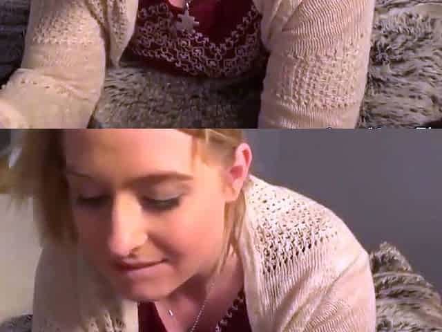 Blonde Amateur's Webcam Blowjob