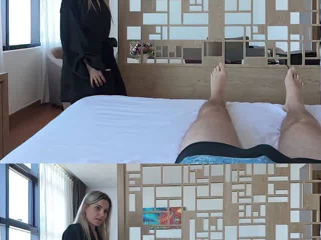 Blonde Stepmom Give Stepson A Massage