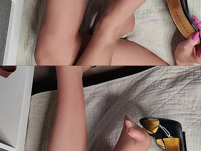 Goddess Lena Spitting on My Nylon Feet