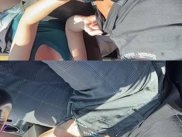 Surprised him with a car tugjob on a roadtrip I love making him cum