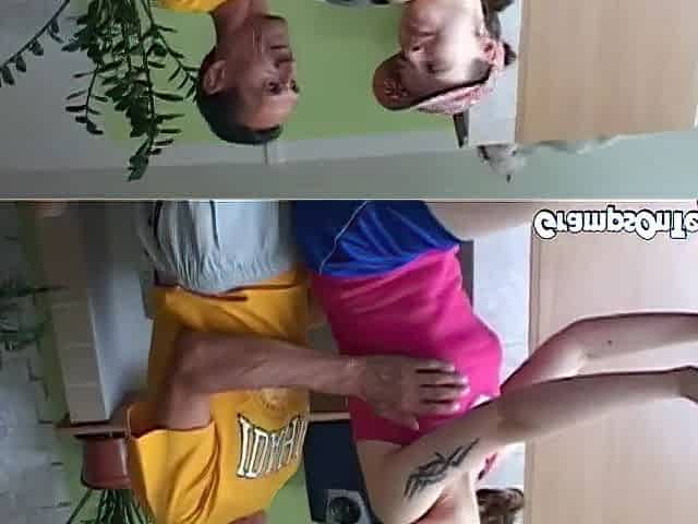 Petite teen rammed full of old man cock