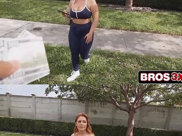 Money Convinces Breasty Redhead to Slam It Down in a Van