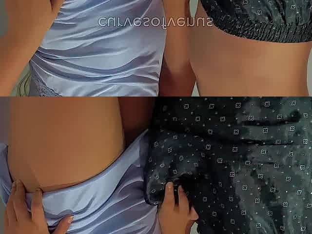 Stepsister let me lift her dress, I rubbed my cock on her huge pussy