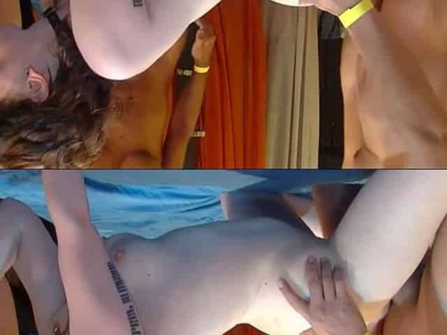 Skinny Brunette Stretched Wide in Wild Gangbang Fisting Frenzy
