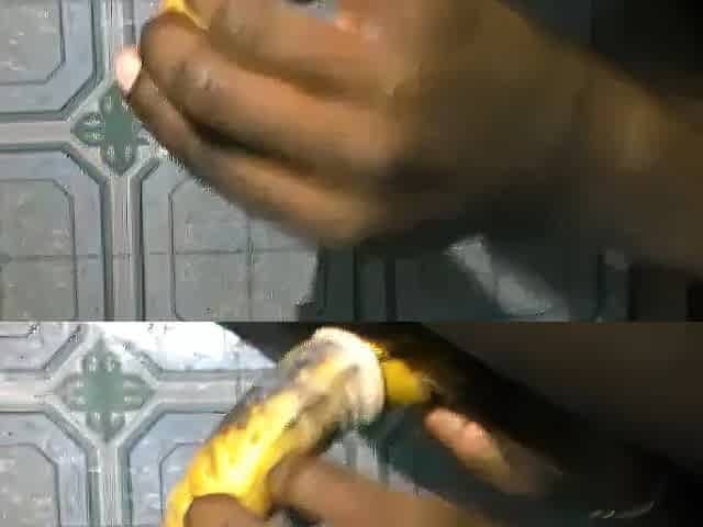 WICKED AMATEUR TEEN BOOTY-BANG WITH A BANANA