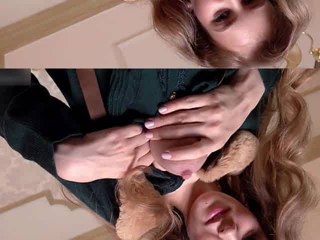 Alina Kova plays with her puffy nipples