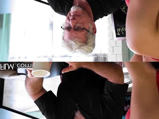 The Waitress Has Her Taut Cunt Destroyed By An Old Perv