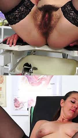 Mature gyno exam - hairy milf valentina ross cervix exam