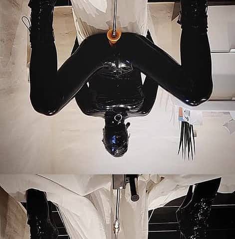 Banging Machine Cumming Latex Bodysuit Solo