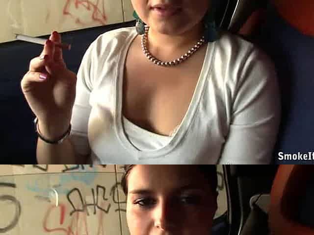 English Slut is smoking under some dirty bridge in her Smart car