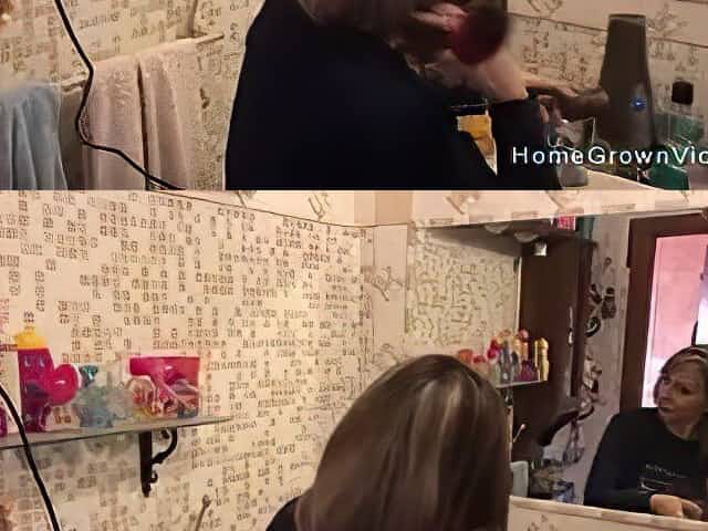 Busty wife gets bent over and fucked by a big cock