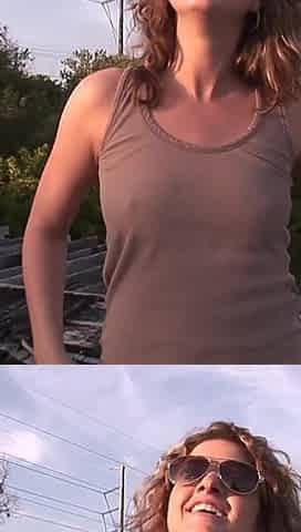 Gorgeous Babe Strips Buck Naked in a Public Park
