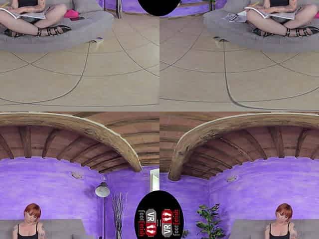 Gorgeously Seductive Ammalia Sucks Her Own Little Toes - Redhead in Stockings Foot Fetish VR