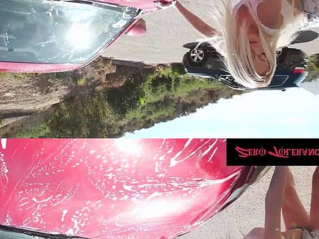 ZeroToleranceFilms - Super Hawt Blond Adira Allure Washes Car & Gets Screwed